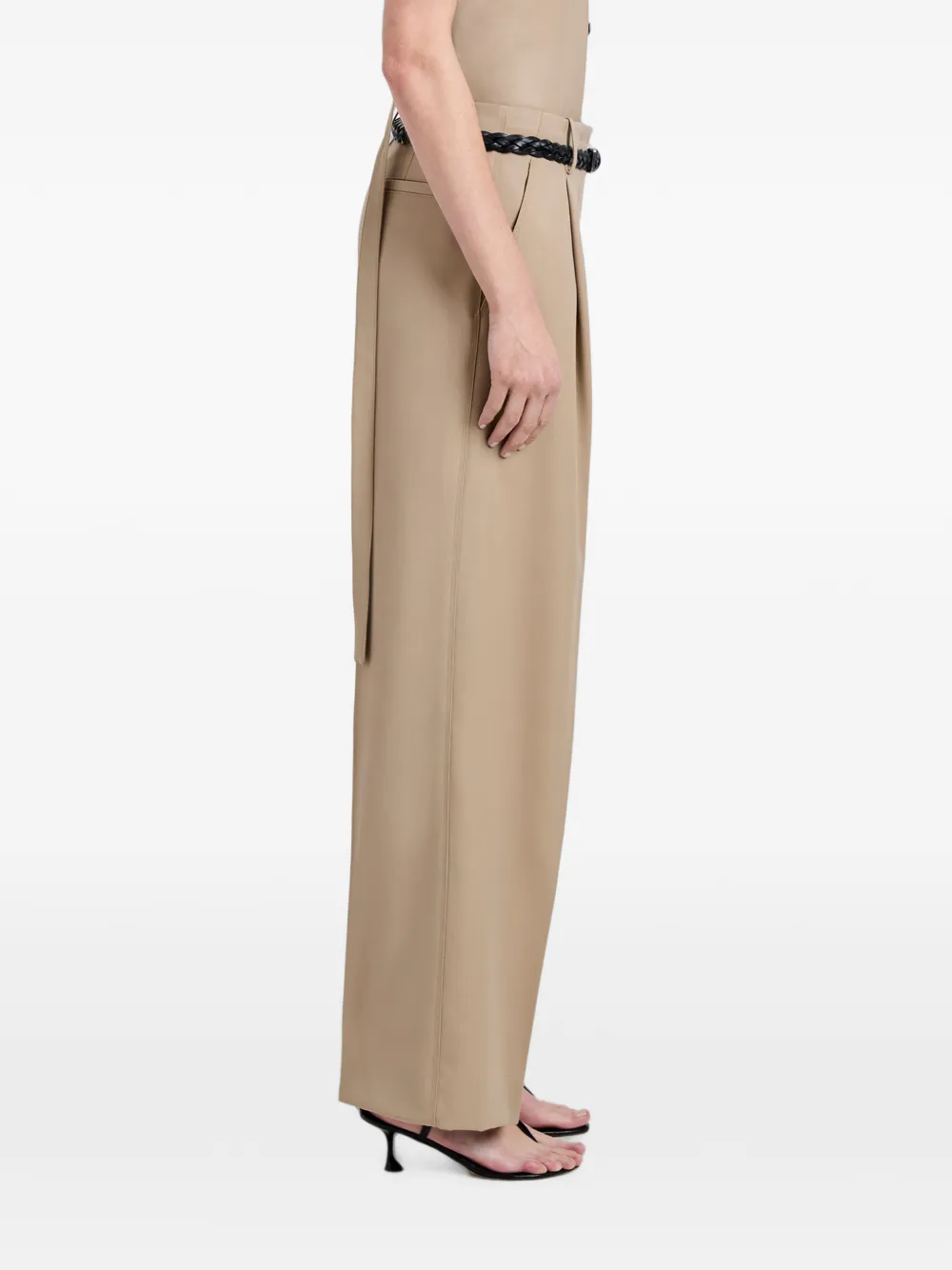 Proenza Schouler Halima broek van wol gabardine Beige