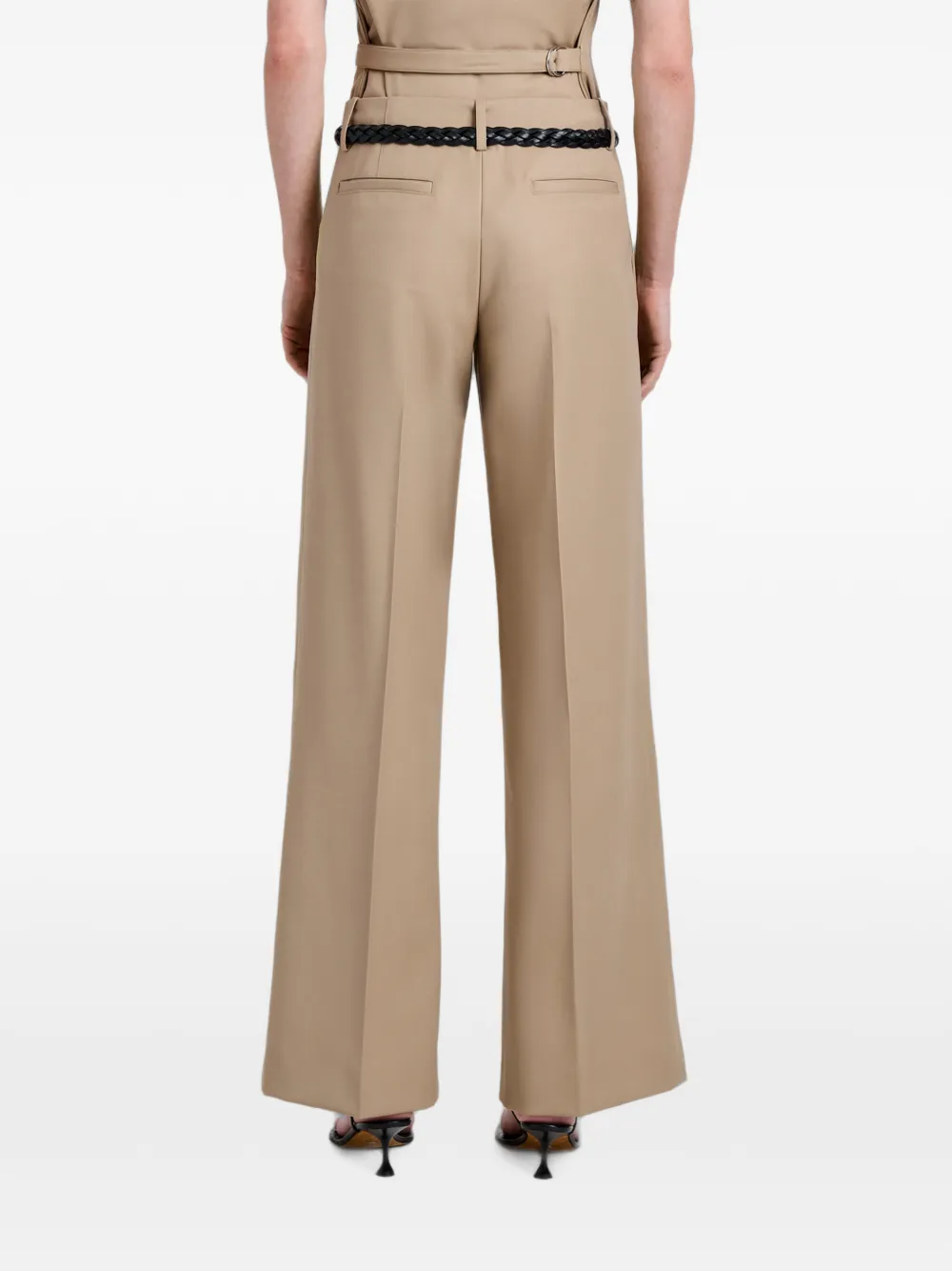Proenza Schouler Halima broek van wol gabardine Beige