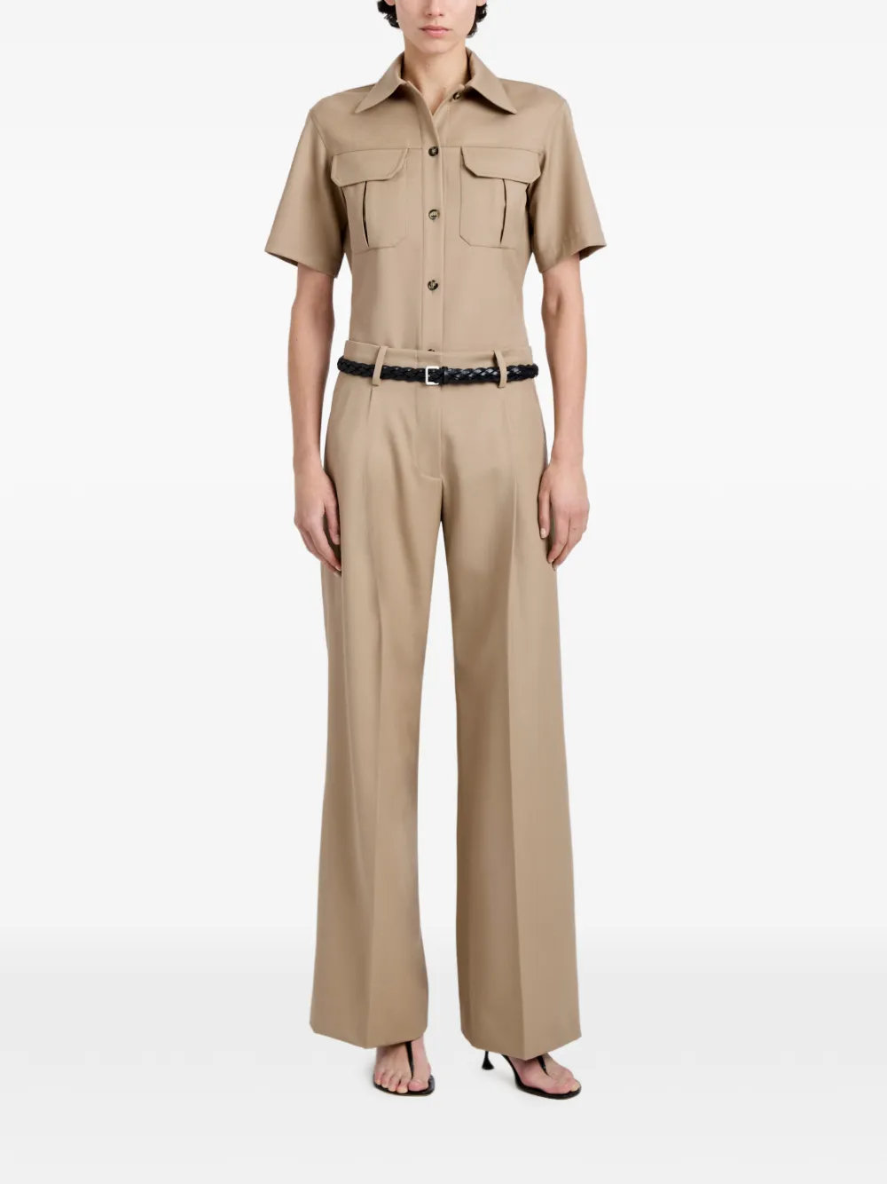 Proenza Schouler Halima broek van wol gabardine Beige