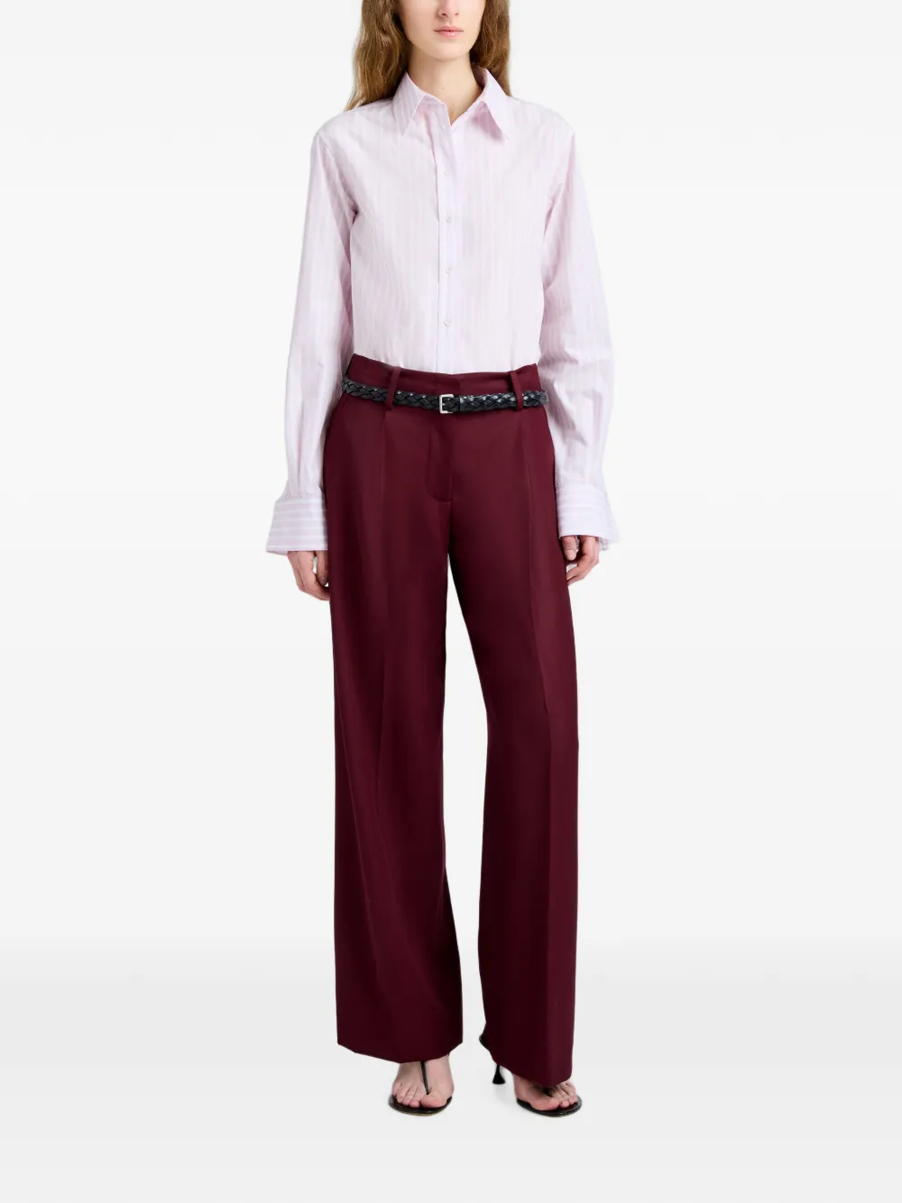 Proenza Schouler Plooibroek met wijde pijpen Rood