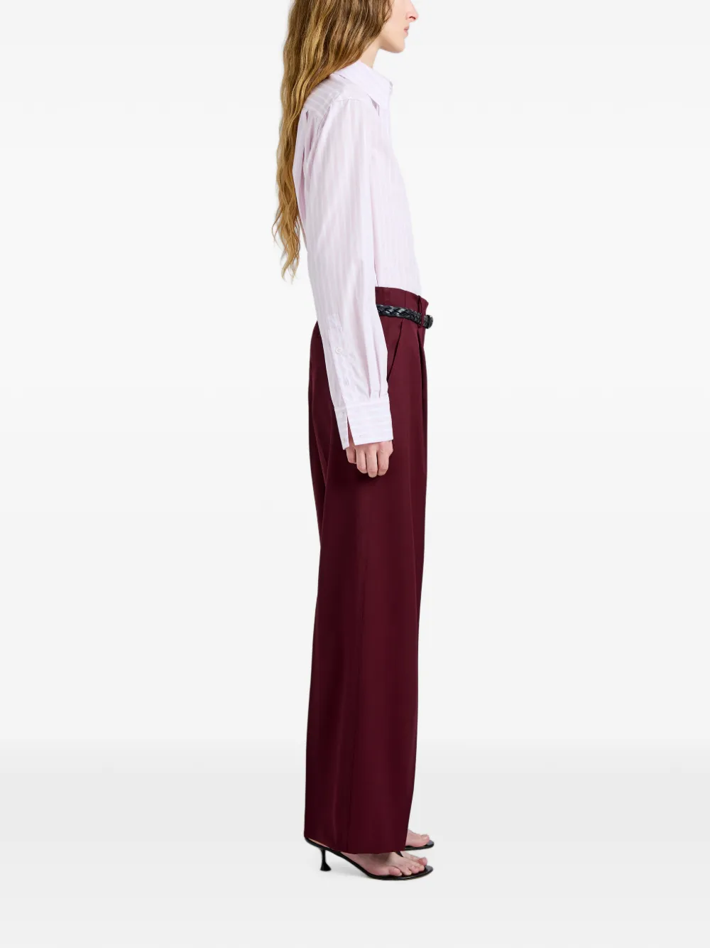 Proenza Schouler Plooibroek met wijde pijpen Rood