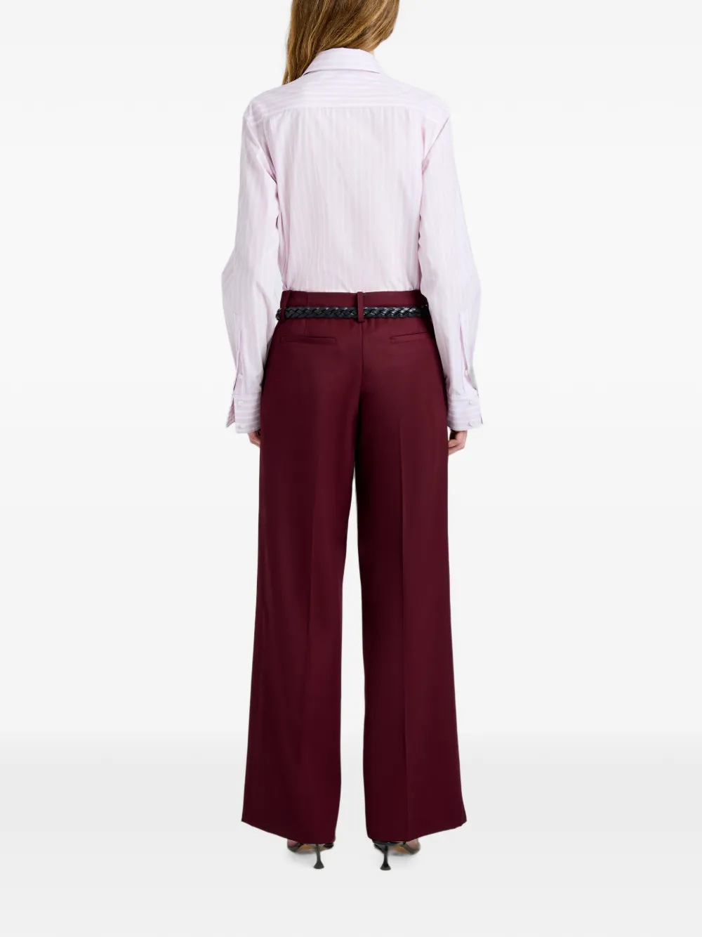 Proenza Schouler Plooibroek met wijde pijpen Rood