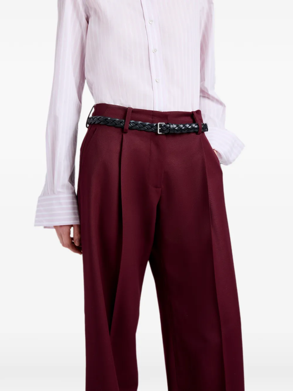 Proenza Schouler Plooibroek met wijde pijpen Rood