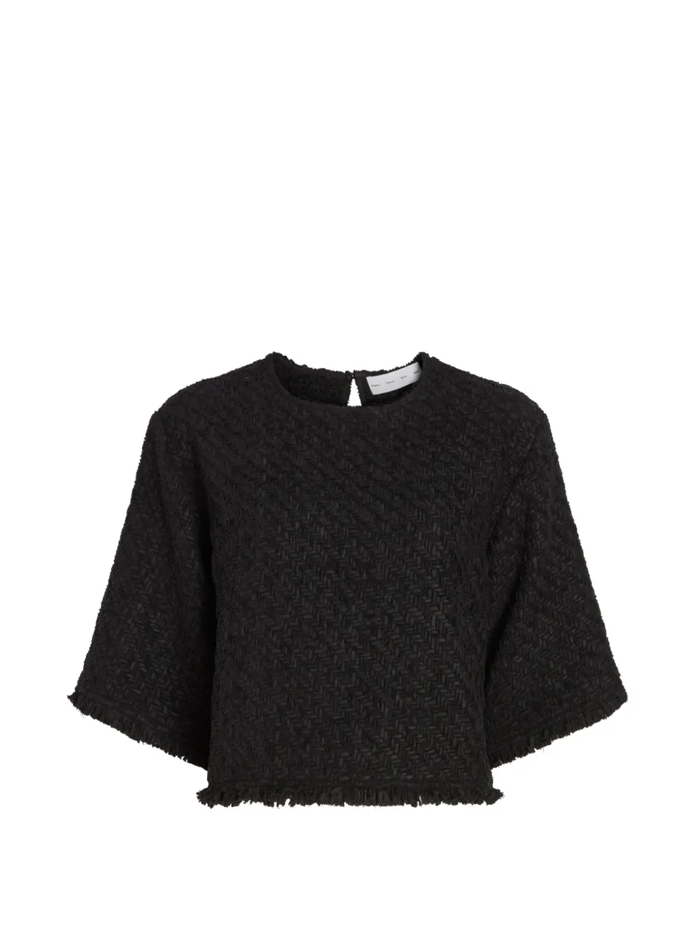 Proenza Schouler White Label Maura Top In Basket-weave In Black