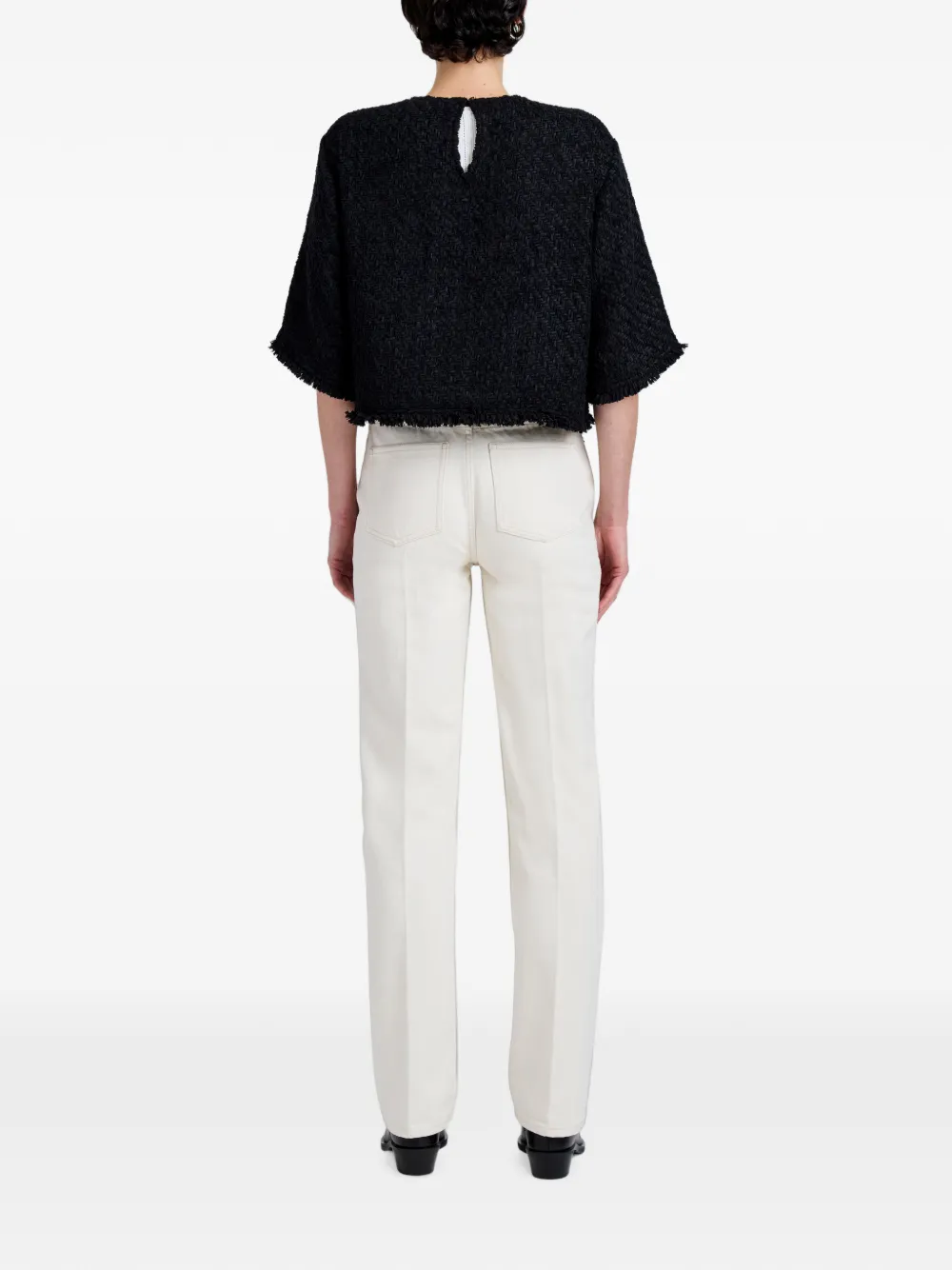 Proenza Schouler White Label Maura top met franje Zwart