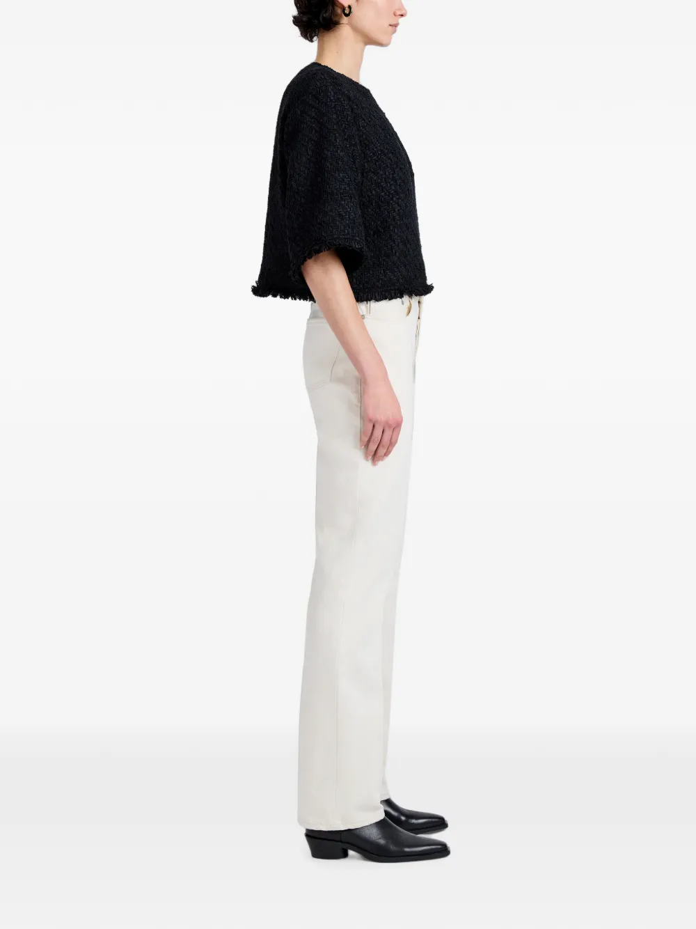 Proenza Schouler White Label Maura top met franje Zwart