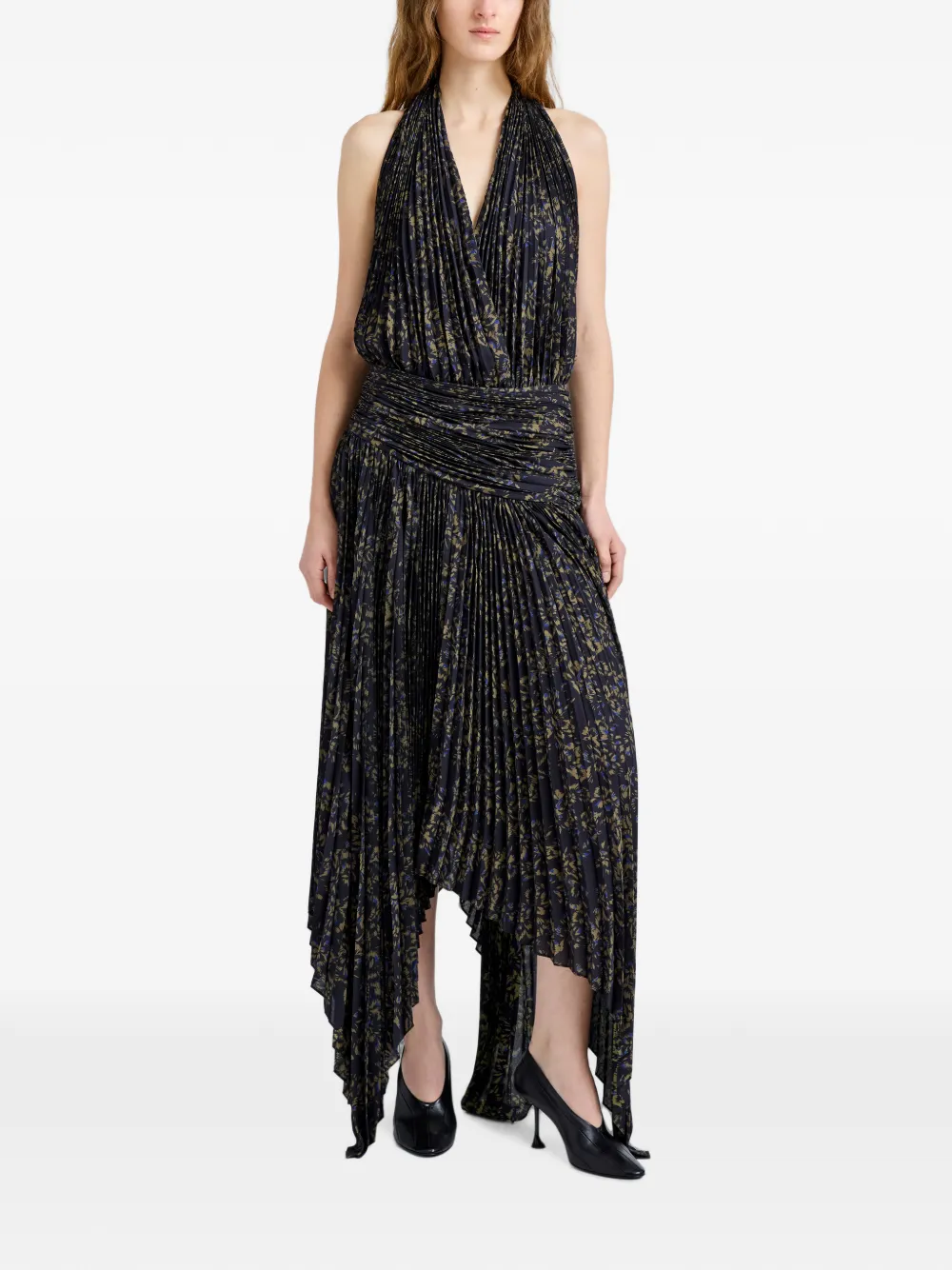 Proenza Schouler Paulina jurk van geplooide georgette Zwart