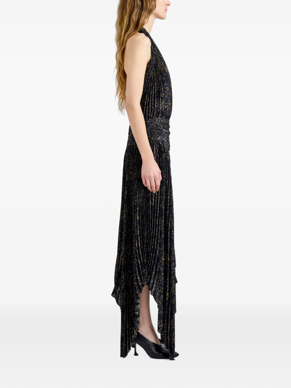 Proenza Schouler Paulina jurk van geplooide georgette Zwart