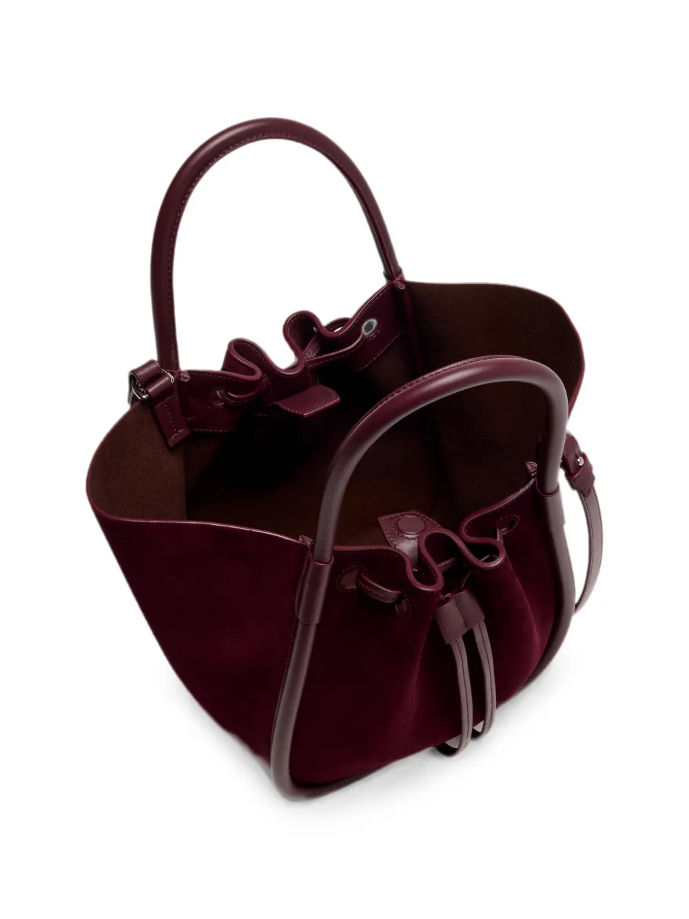 Proenza Schouler Kleine suède shopper met ruches Rood