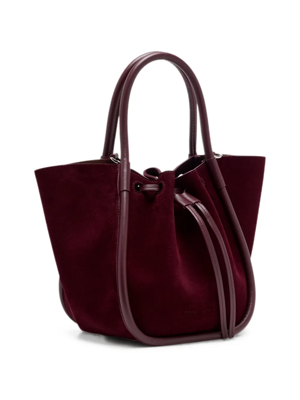 Proenza Schouler Kleine suède shopper met ruches Rood