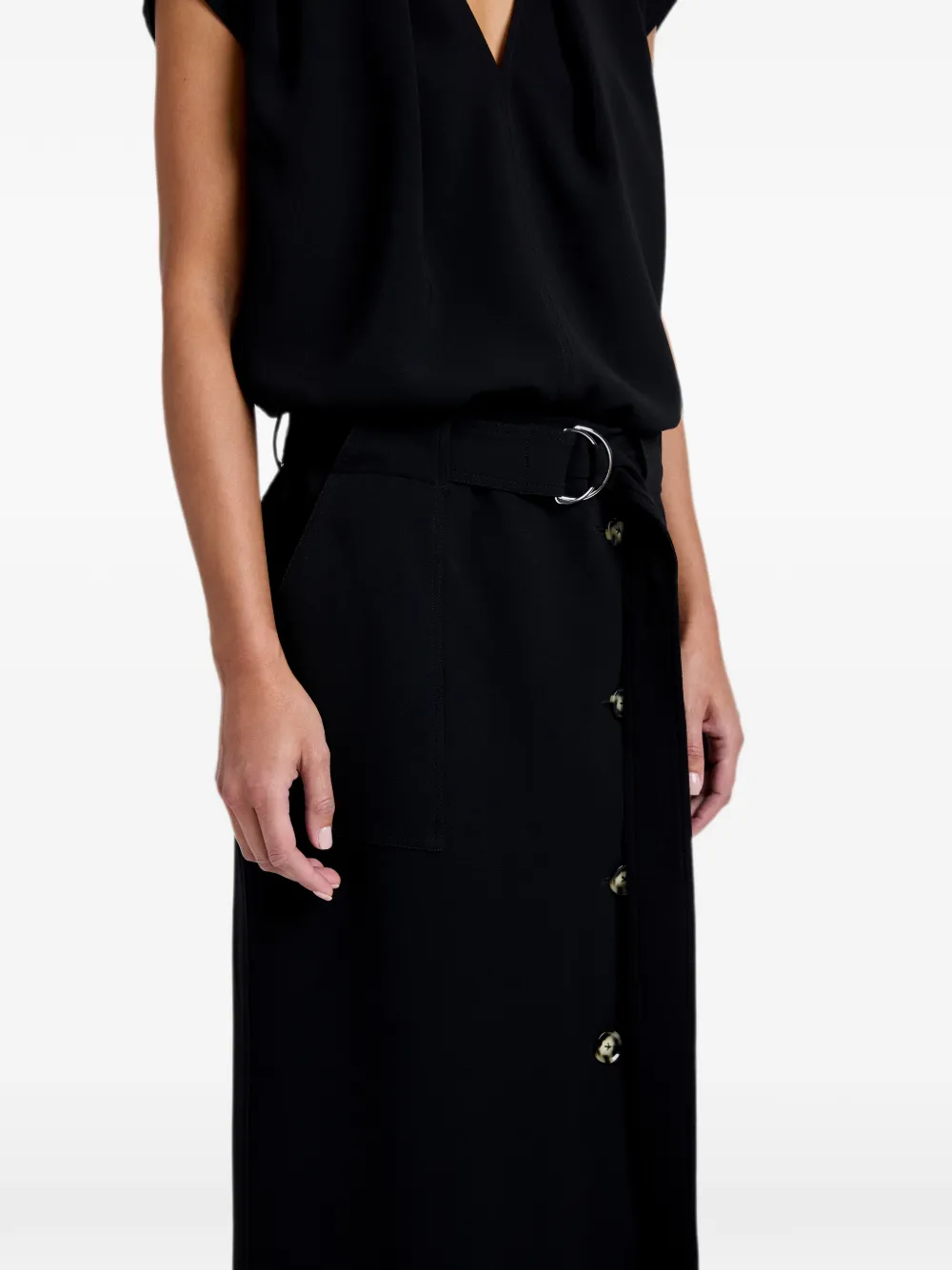 Proenza Schouler Carine cargo rok vsn matte dubbele crêpe Zwart