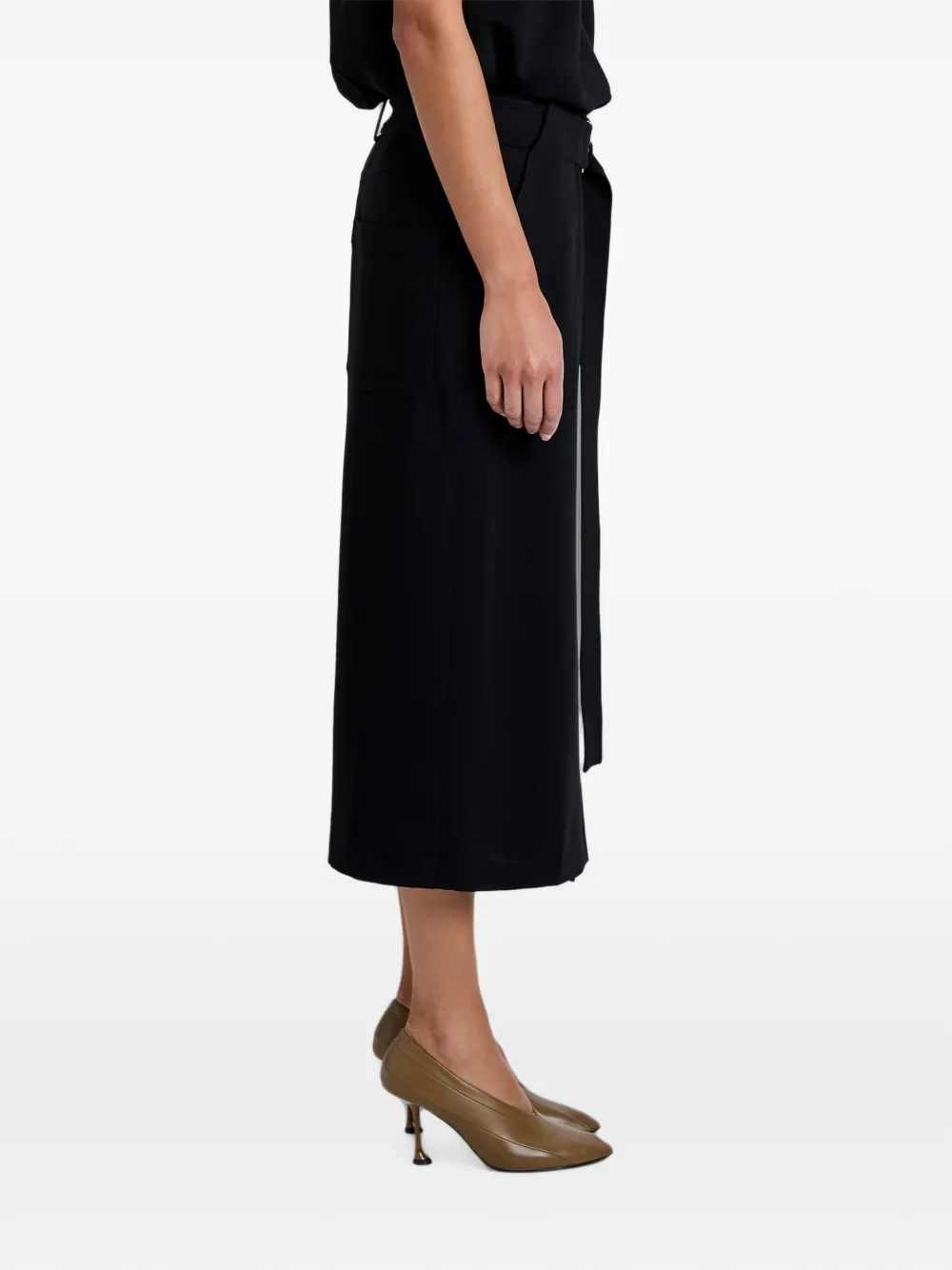 Proenza Schouler Carine cargo rok vsn matte dubbele crêpe Zwart