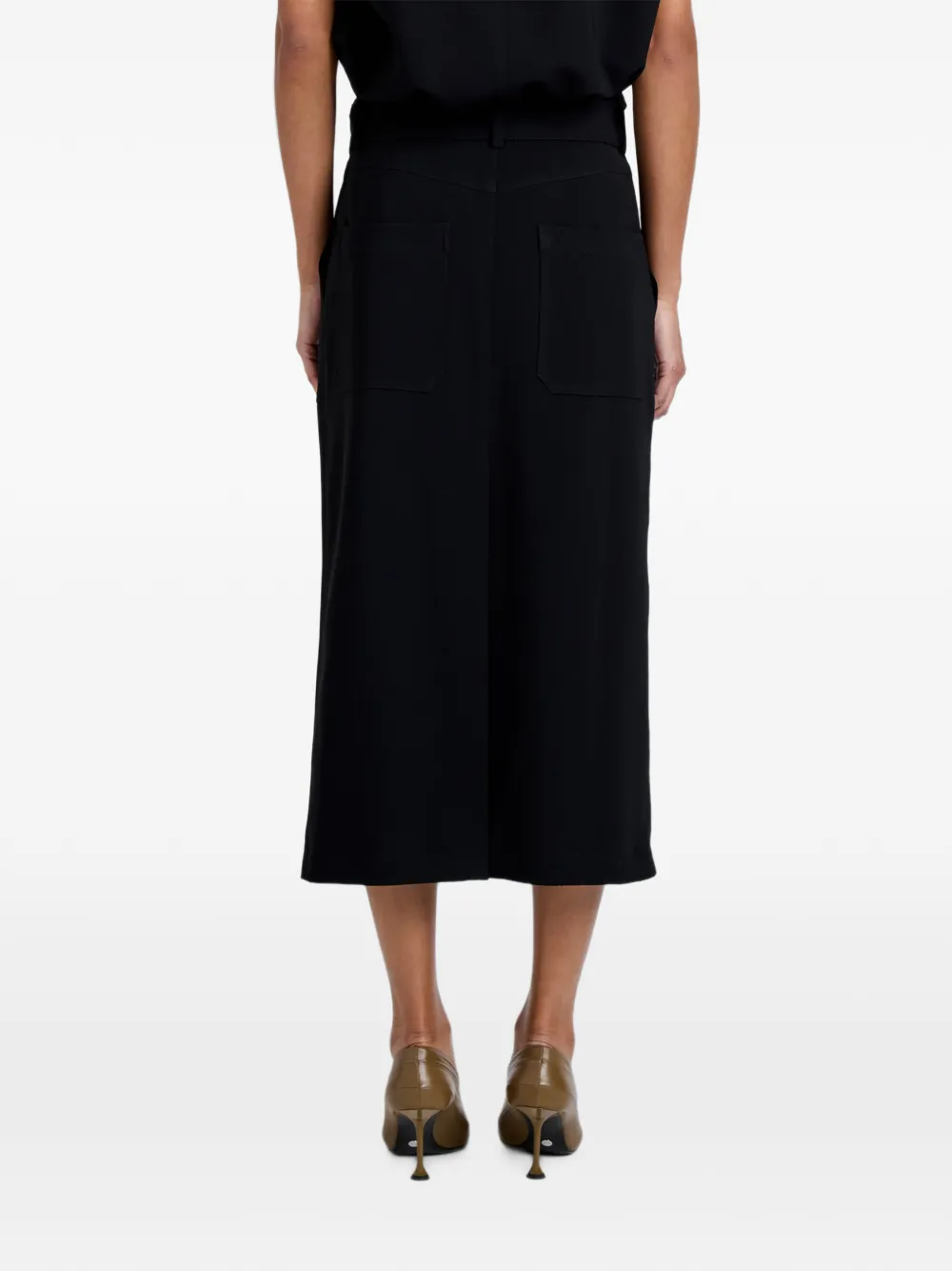 Proenza Schouler Carine cargo rok vsn matte dubbele crêpe Zwart