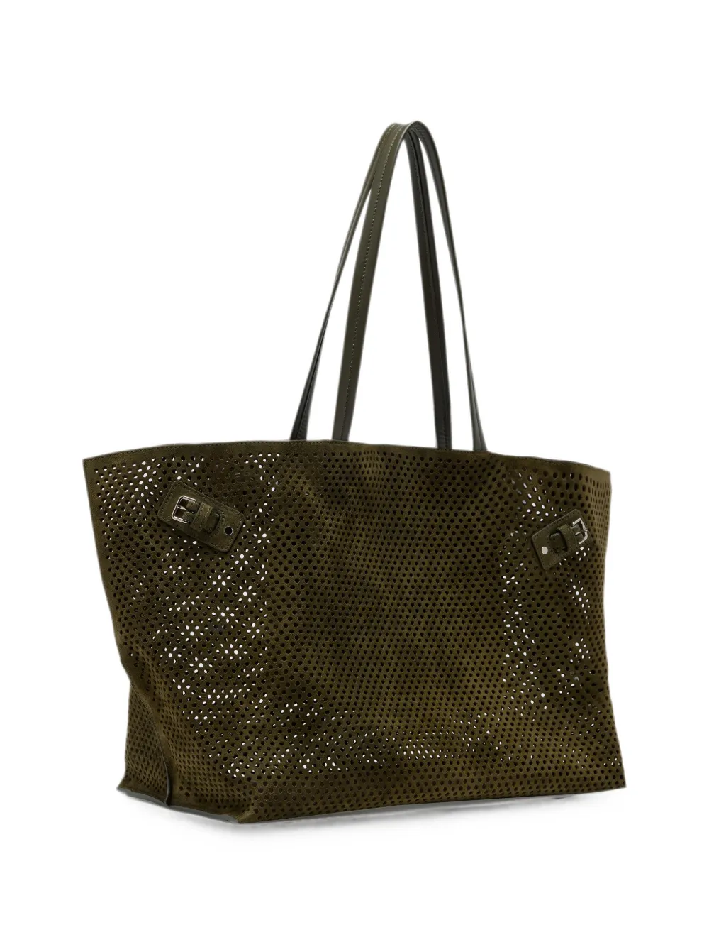 Proenza Schouler Days Carryall shopper van geperforeerd suède Groen