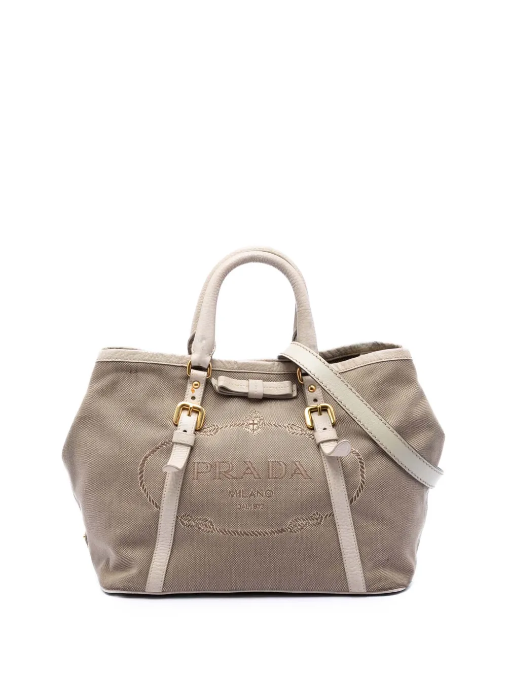 Prada Pre-Owned 2013-2026 Canvas Canapa Logo satchel - Braun