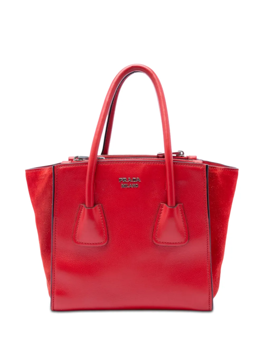 Prada Pre-Owned 2010-2026 Small Glace Calf Twin Pocket satchel - Rot