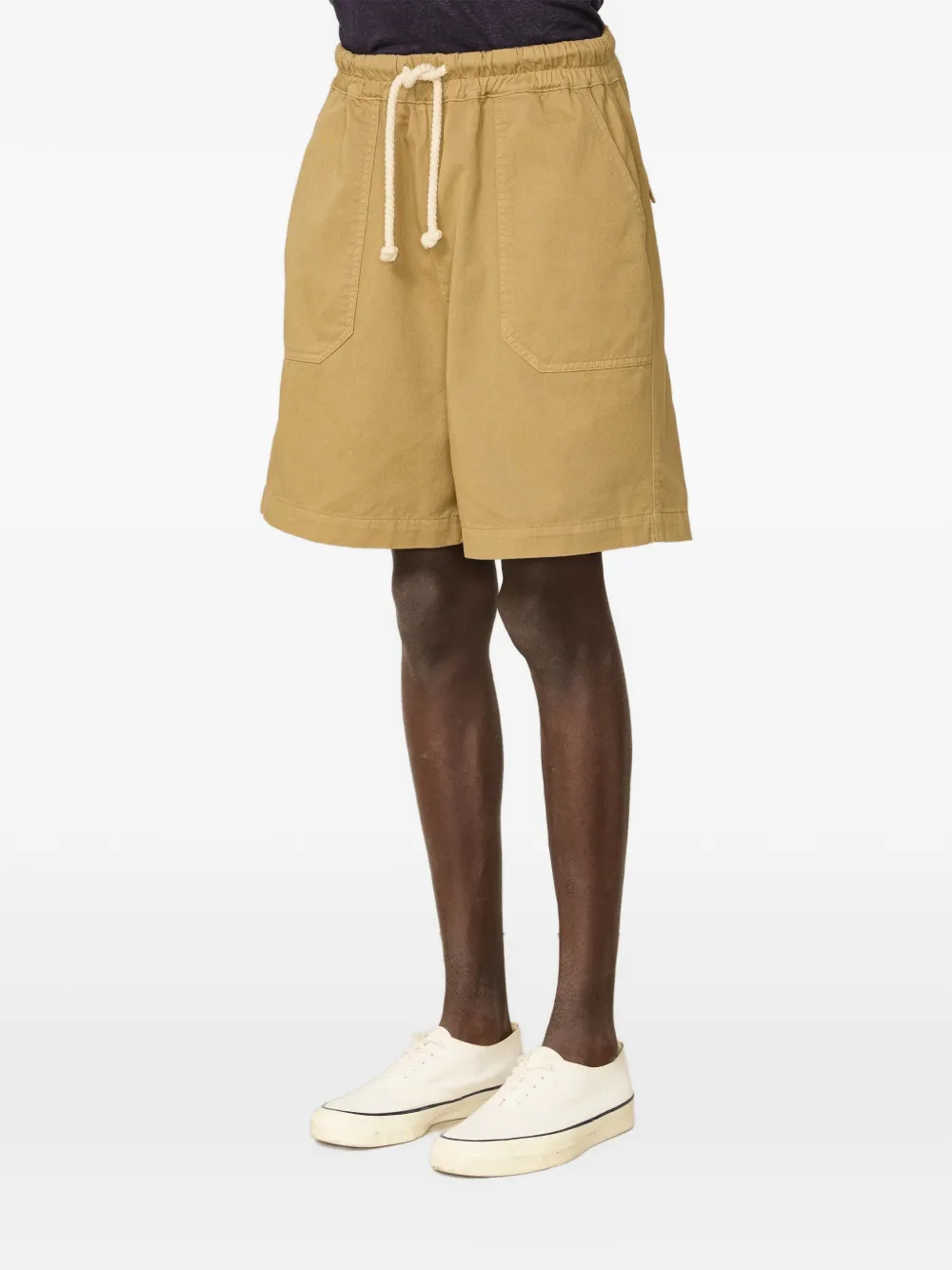 Officine Generale Fitz drawstring-waist cotton shorts - Brown