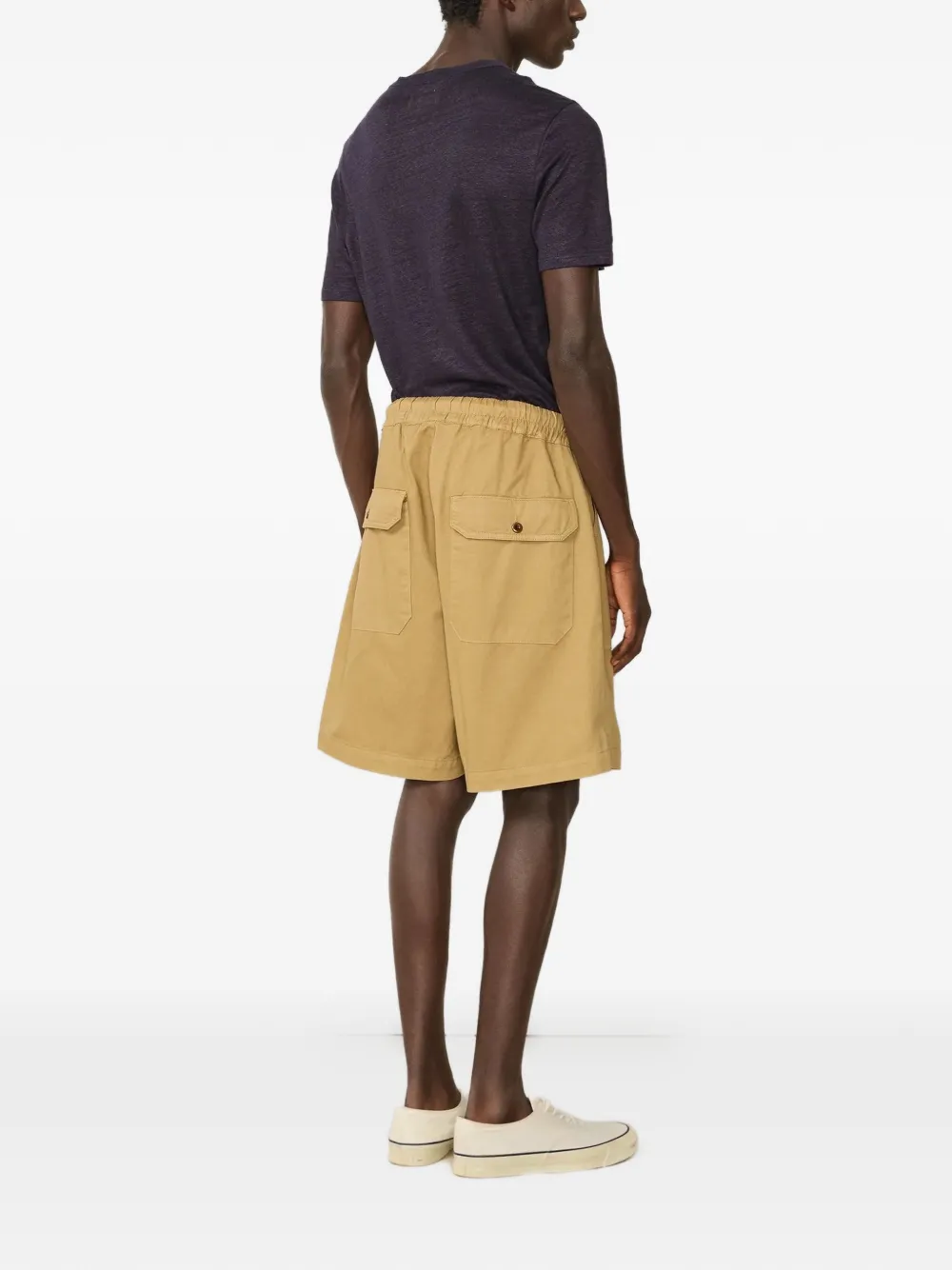 Officine Generale Fitz katoenen shorts met trekkoordtaille Bruin
