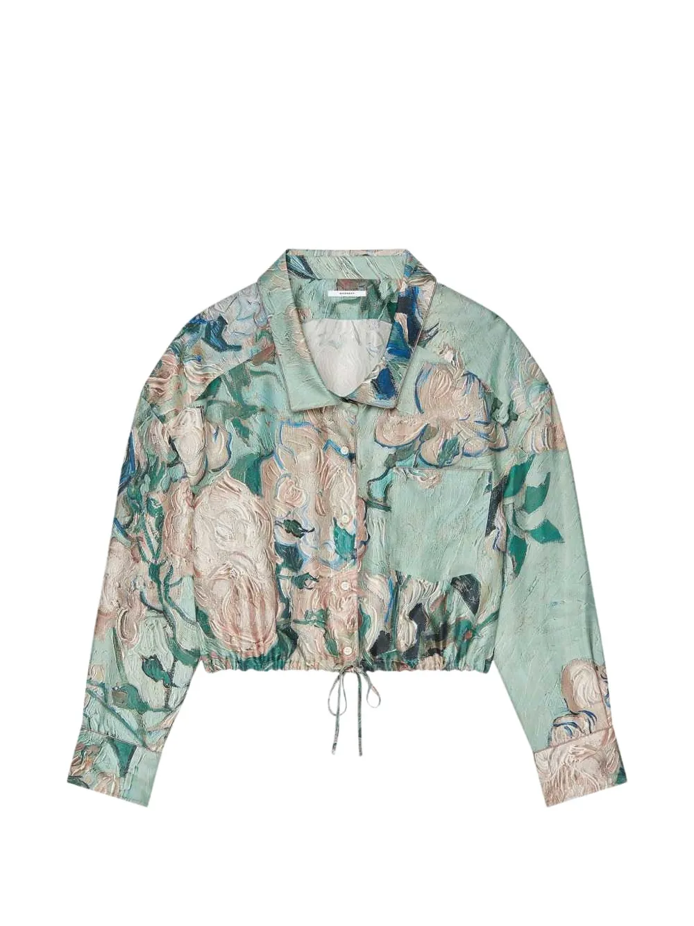 Givenchy rose-print cropped shirt - Verde