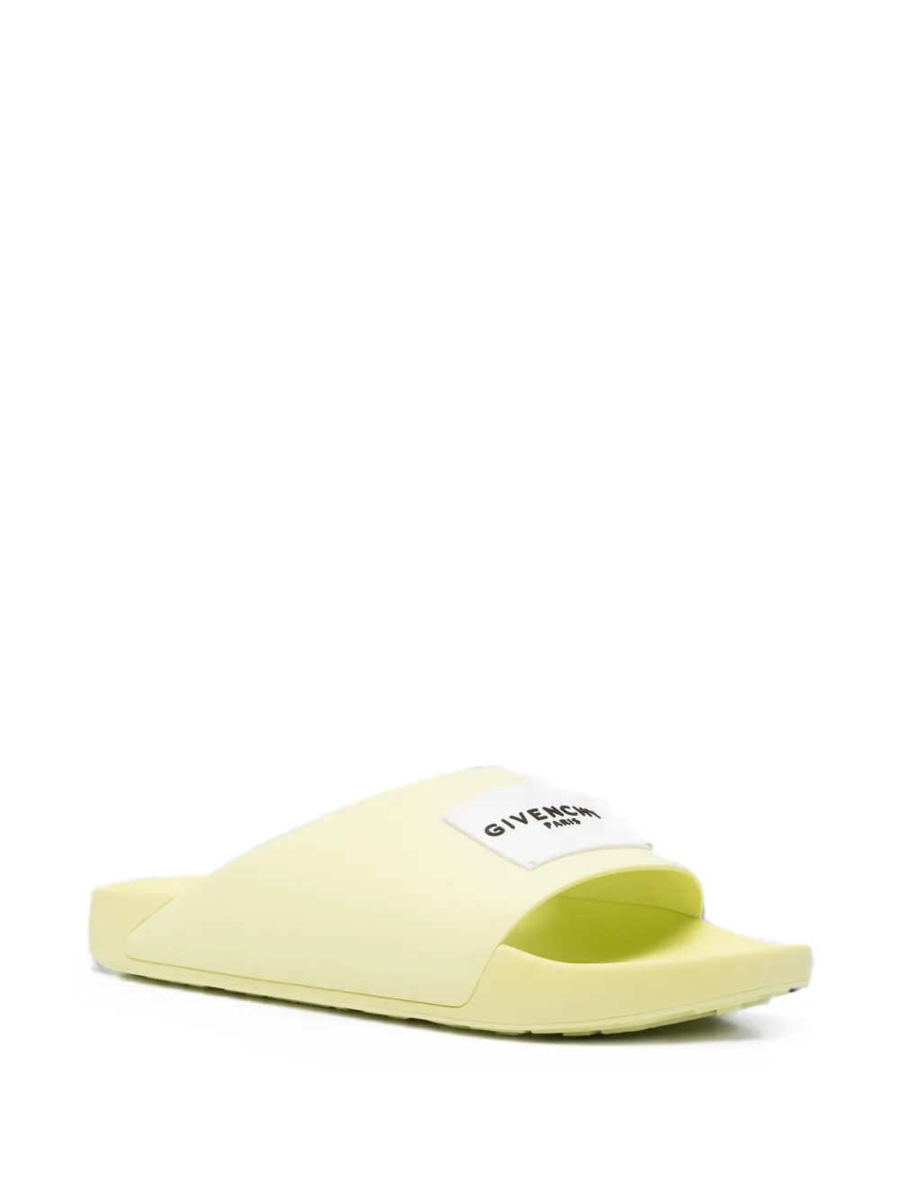 Givenchy logo-patch slide sandals Geel