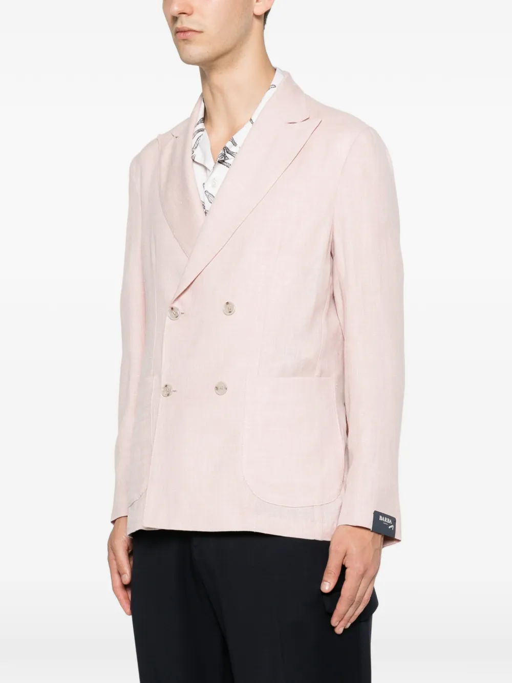 Barba Blazer met dubbele rij knopen en puntige revers Roze