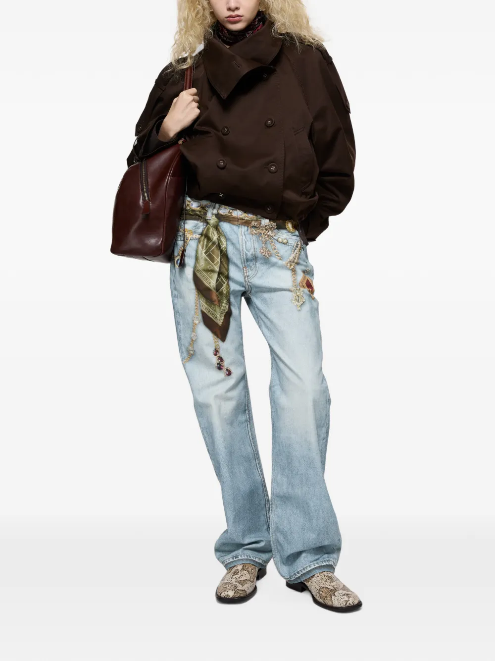Acne Studios Canvas jeans met print van katoen Blauw