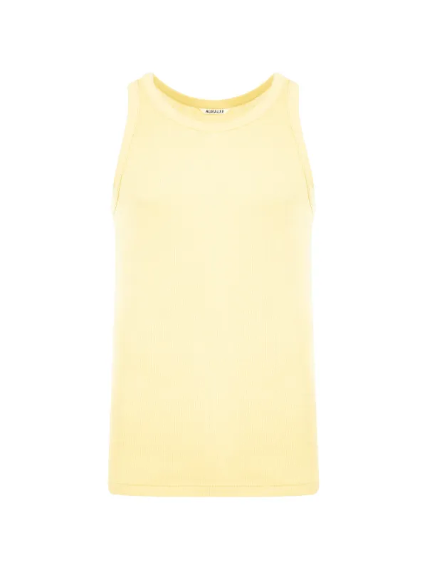 Auralee Ribbed-knit Tank Top in Yellow