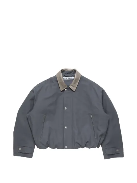 Acne Studios leather-collar cotton jacket