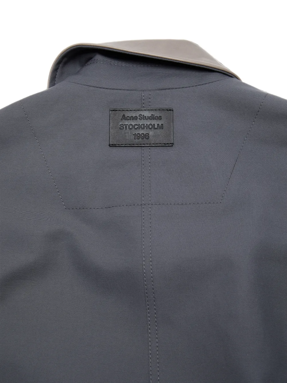 Acne Studios Katoenen jack met leren kraag Grijs