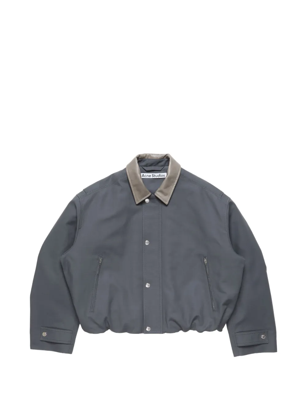 Acne Studios Giacca con colletto in pelle - Grigio