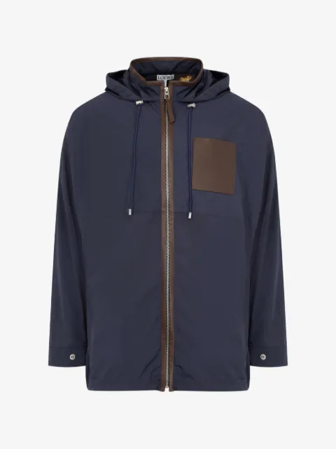 LOEWE x Paula's Ibiza leather-trimmed hooded coat