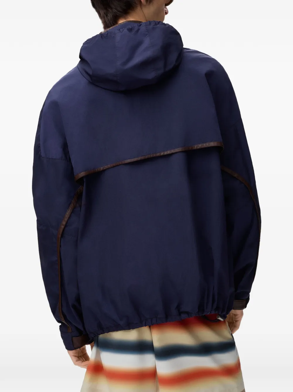 LOEWE Jack met leren afwerking en capuchon Blauw