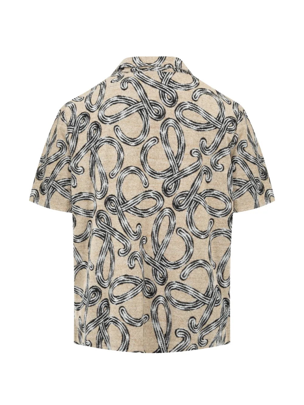 LOEWE Overhemd met Anagram-patroon en korte mouwen Beige
