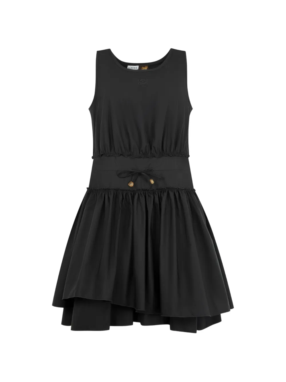 LOEWE drawstring mini dress - Nero