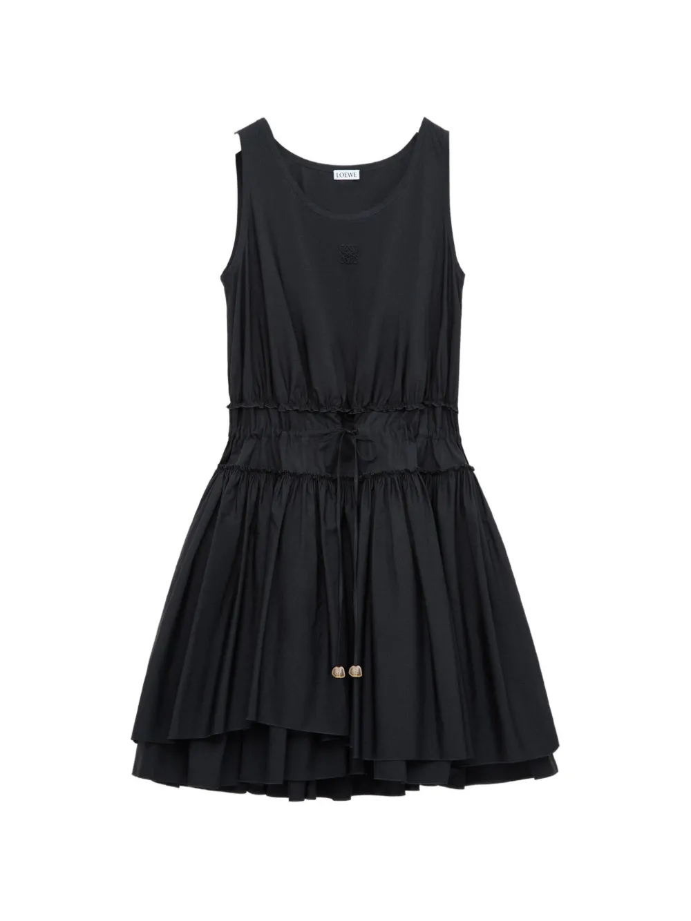 LOEWE drawstring mini dress - Black