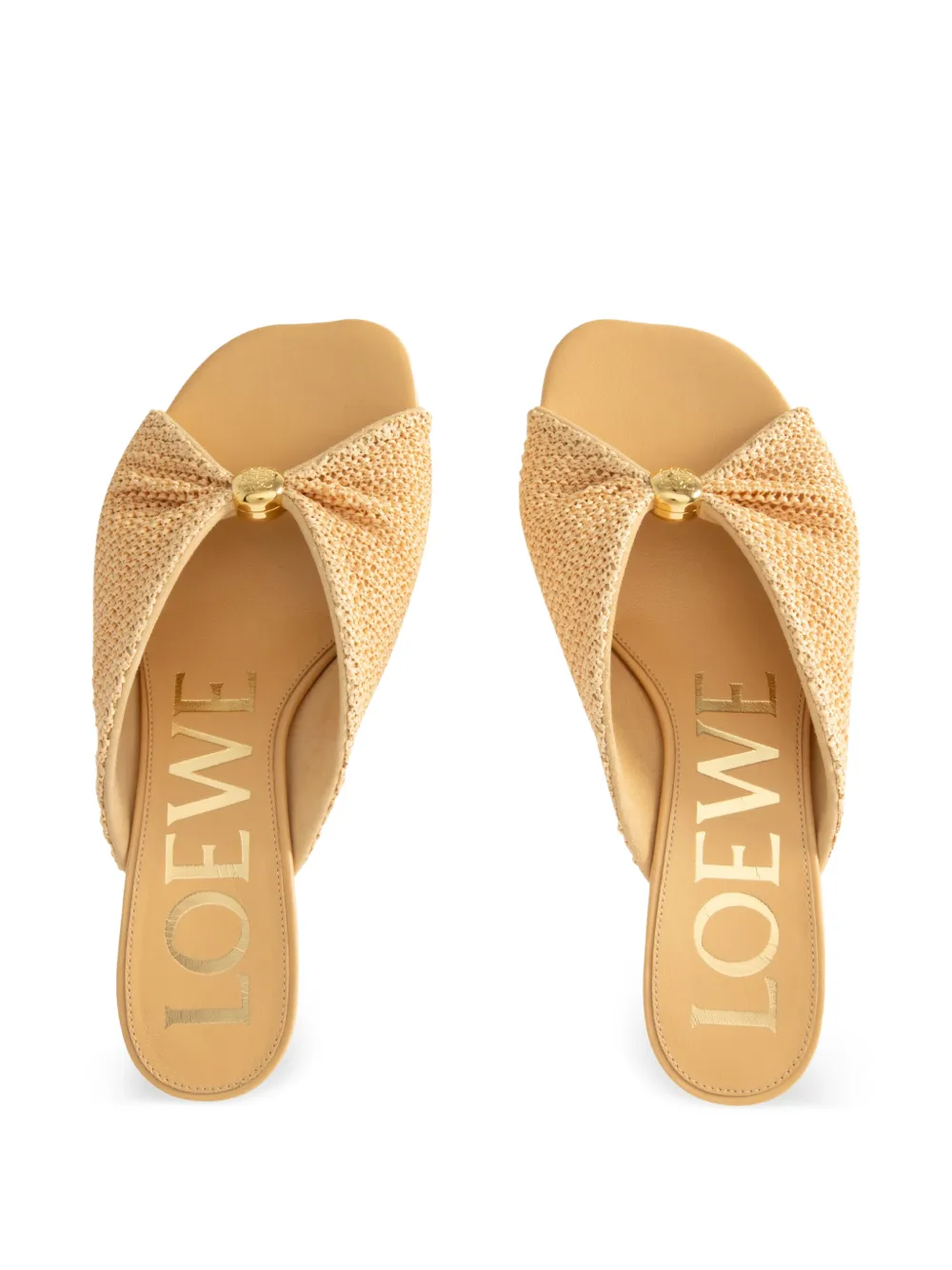LOEWE raffia-effect sandals Beige