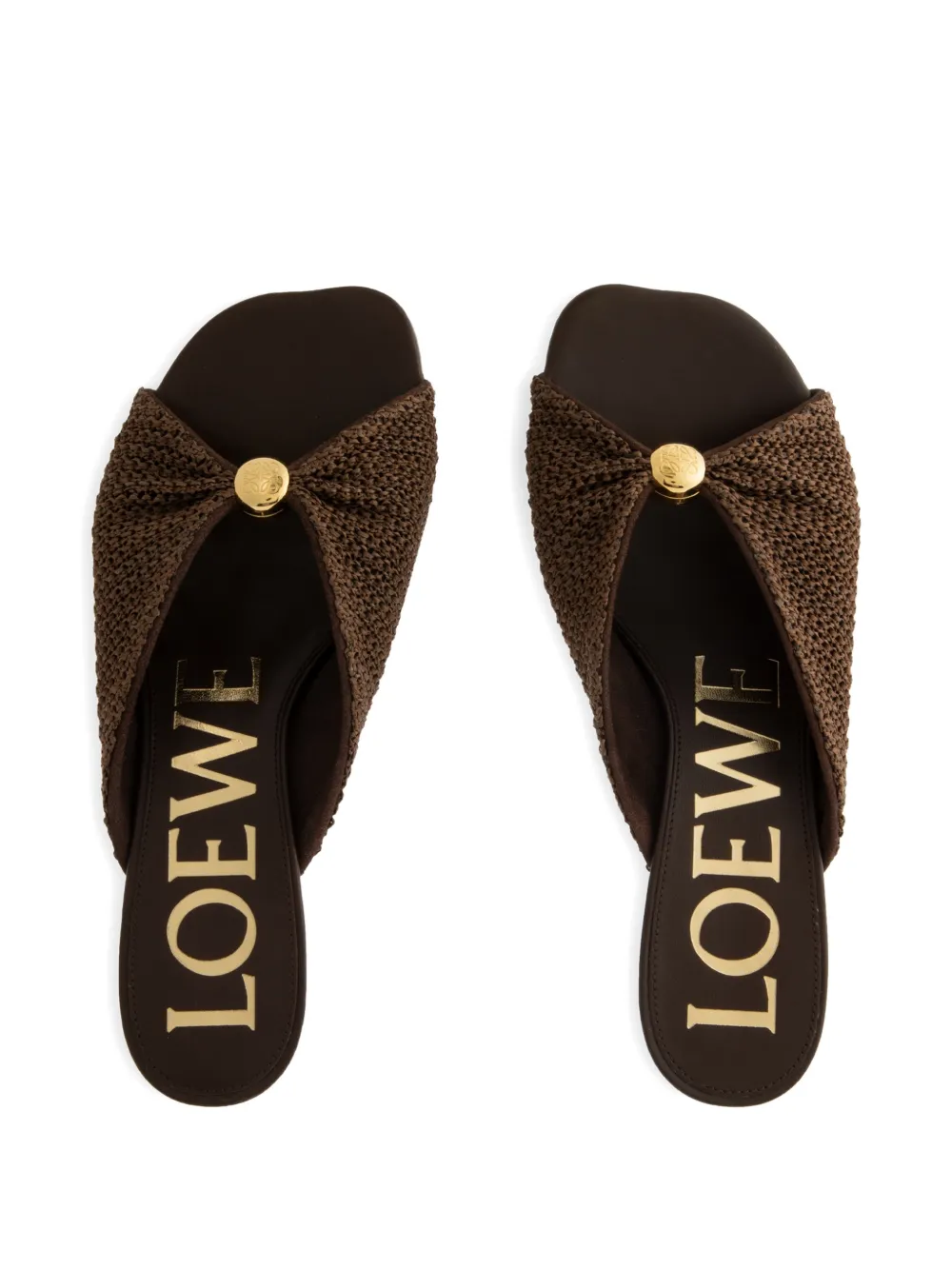LOEWE raffia-effect sandals Bruin