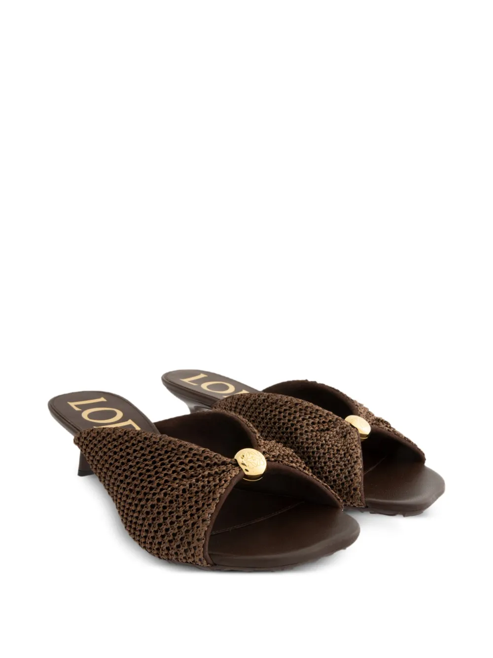 LOEWE raffia-effect sandals Bruin