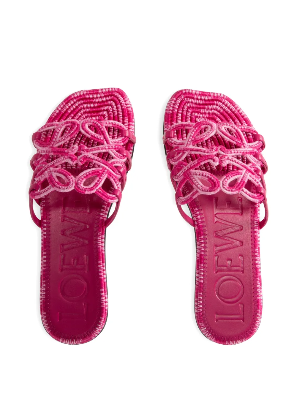 LOEWE Petal Anagram embroidered sandals Roze