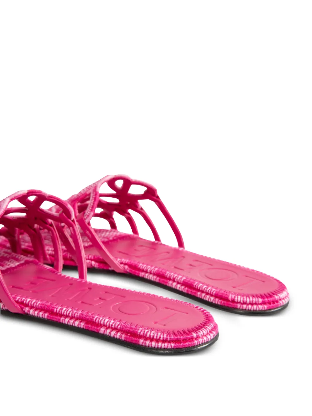 LOEWE Petal Anagram embroidered sandals Roze