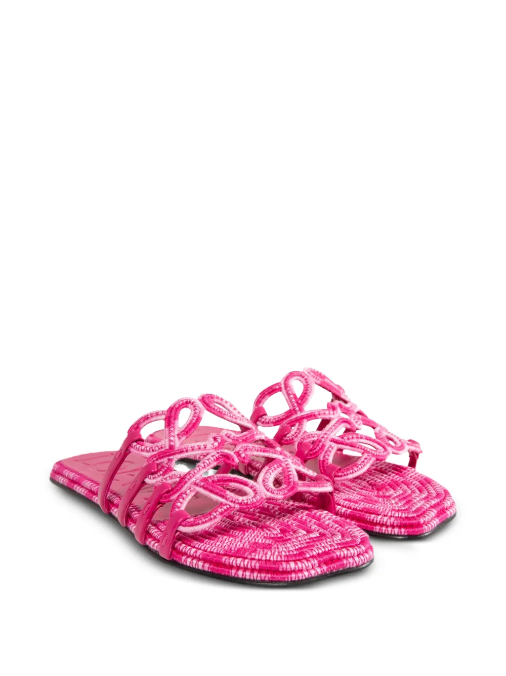 LOEWE Petal Anagram embroidered sandals Roze