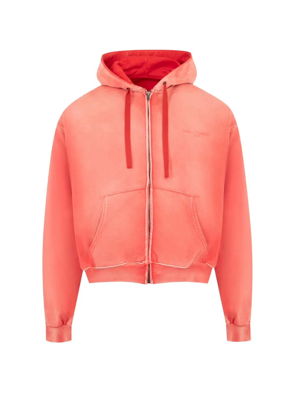 Maison Margiela faded zip-up hoodie - Red