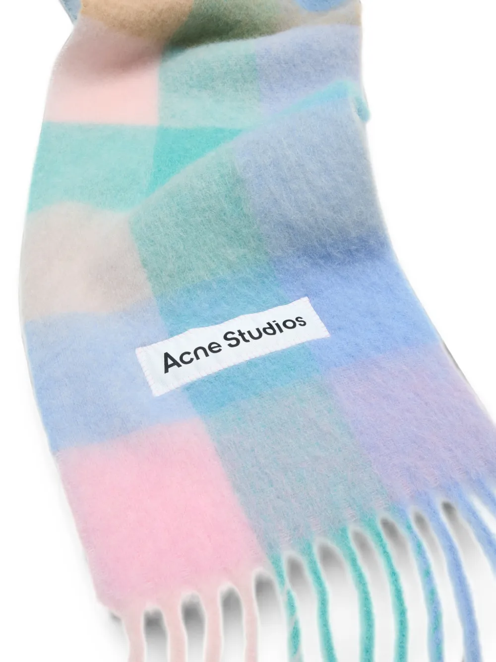 Acne Studios Mohair geruite sjaal Blauw