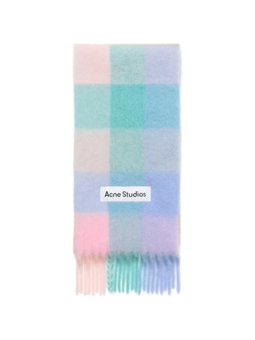 Acne Studios mohair check scarf - Blu