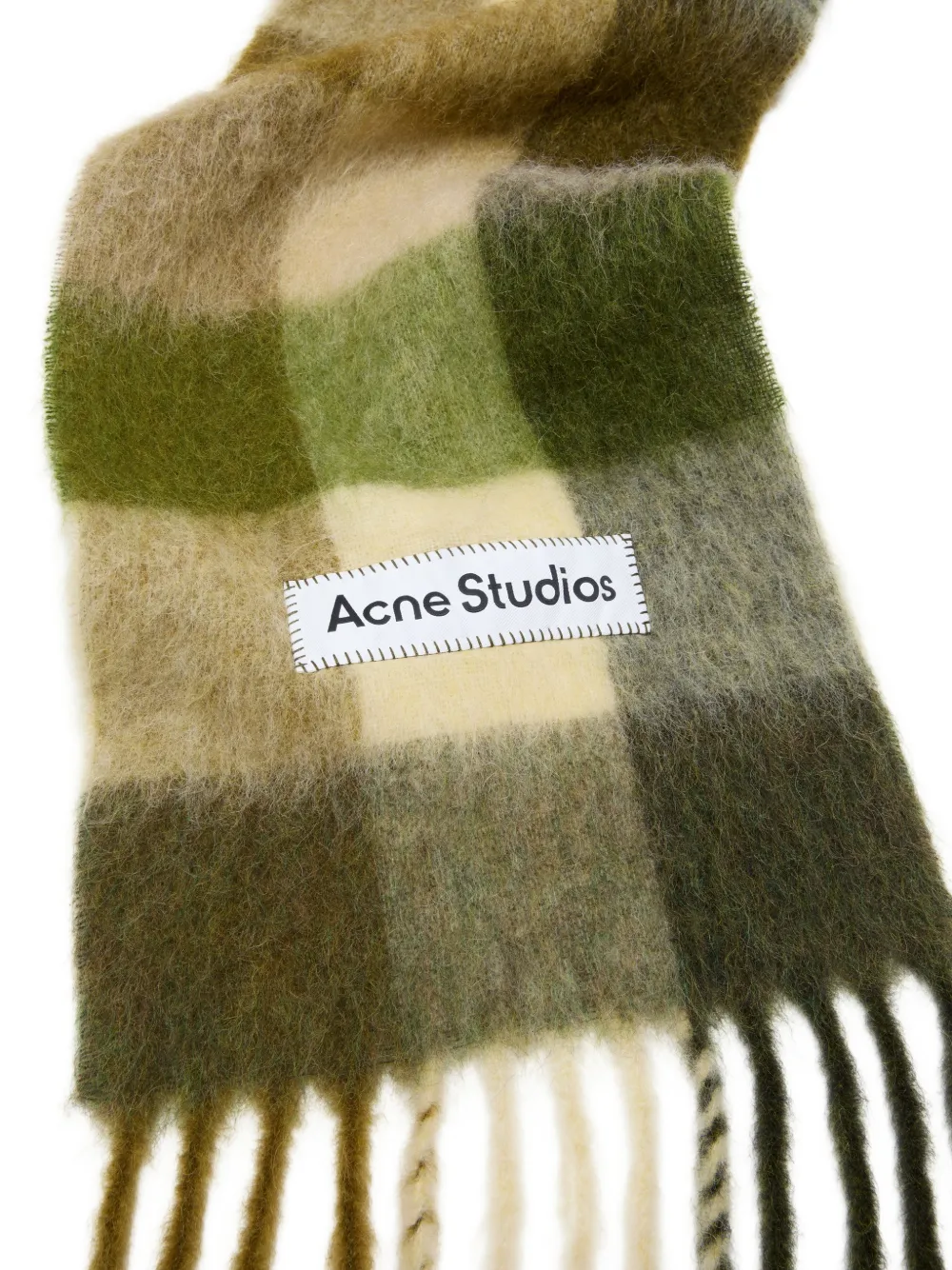 Acne Studios Mohair geruite sjaal Groen