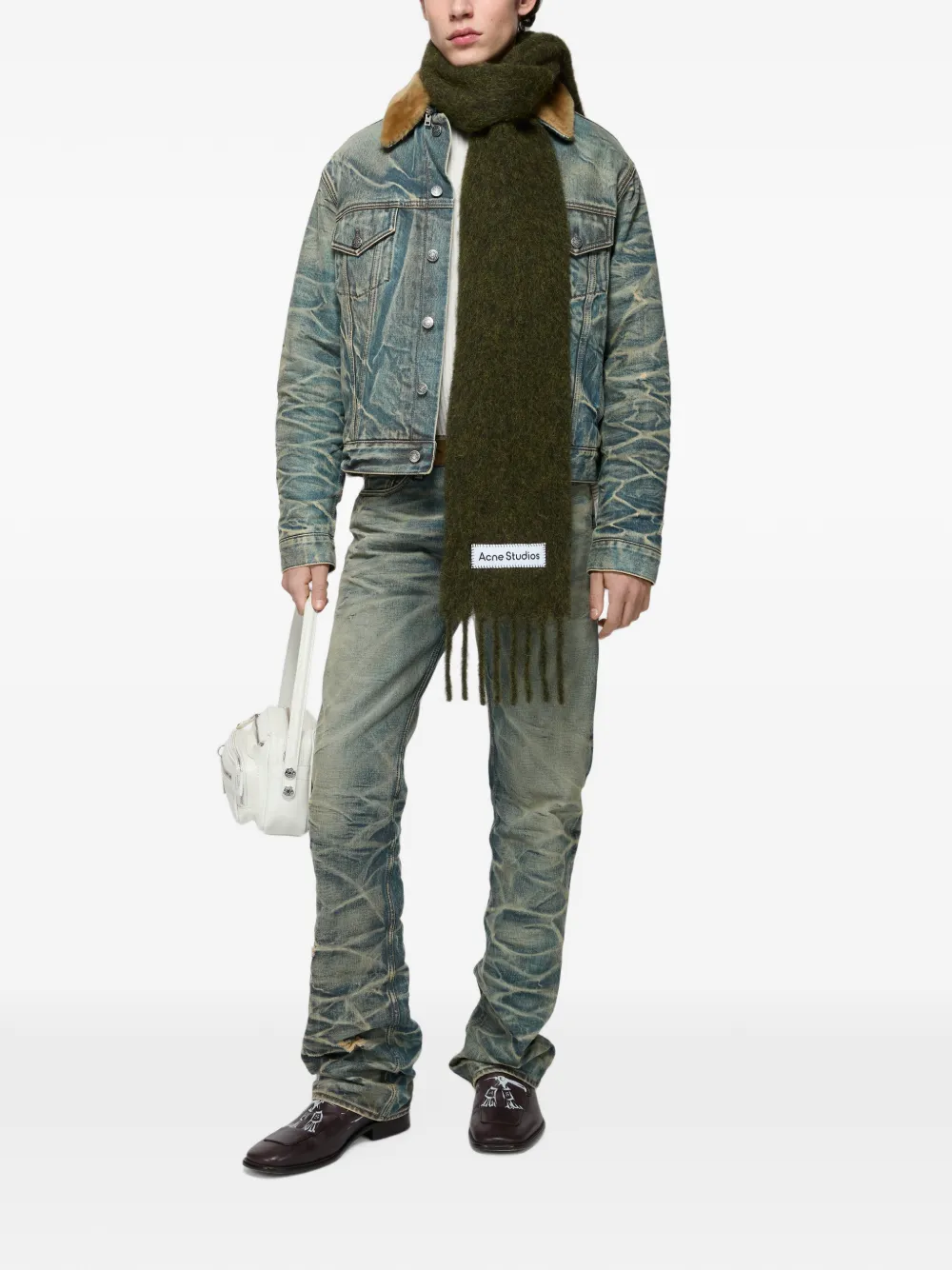 Acne Studios Sjaal met logopatch Groen