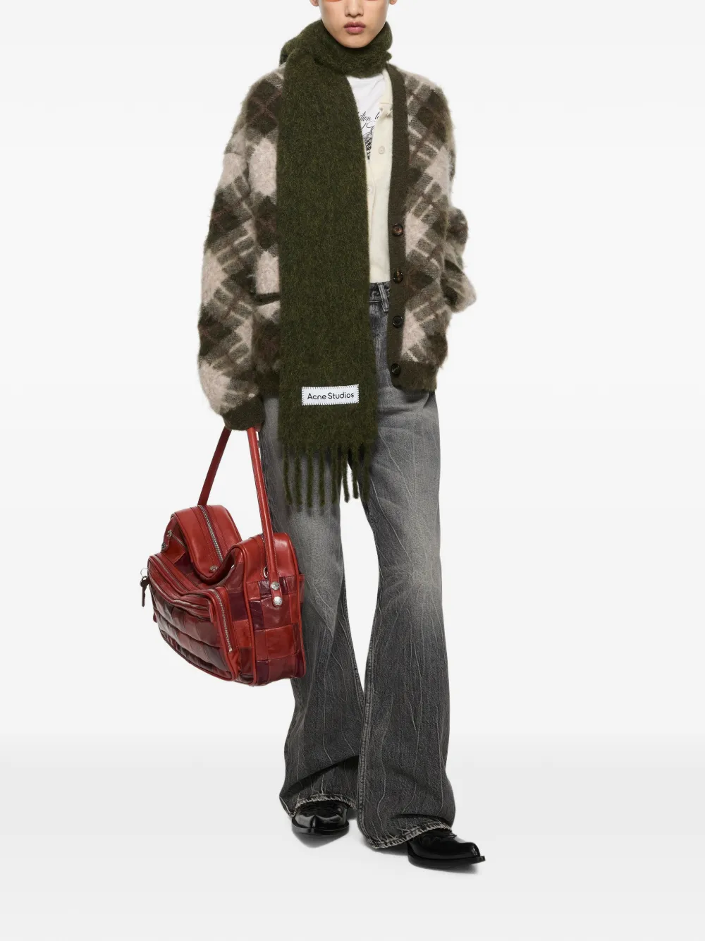 Acne Studios Sjaal met logopatch Groen