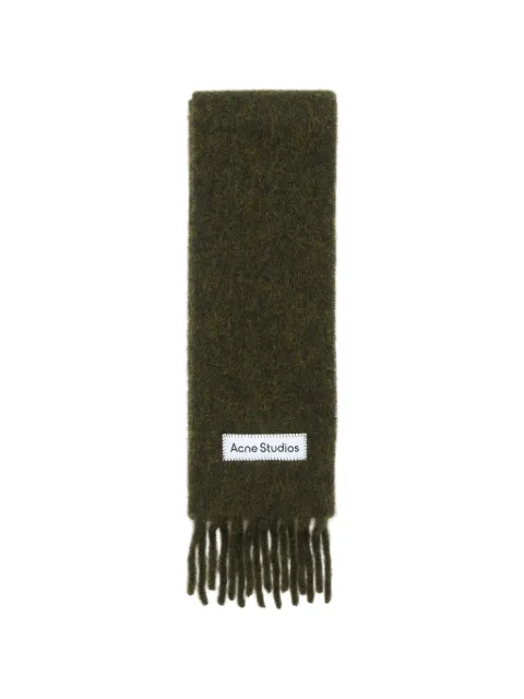 Acne Studios fringed logo-patch scarf