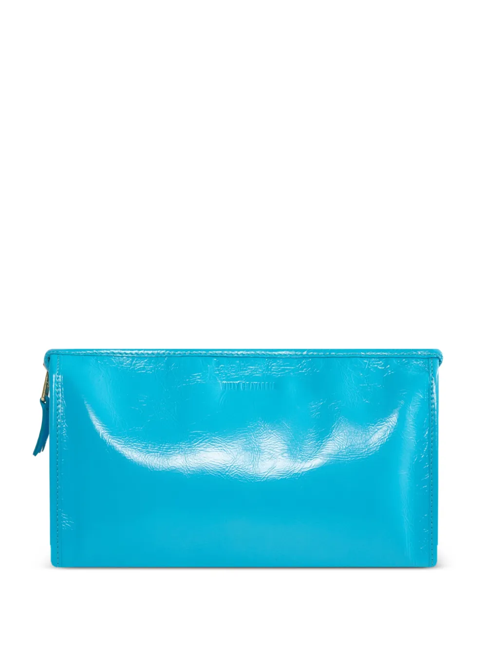 Willy Chavarria Chilango patent-leather clutch bag - Blu