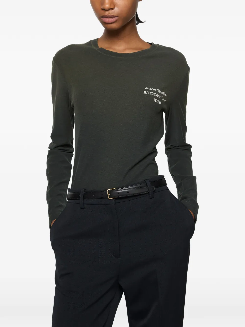 Acne Studios T-shirt met logoprint Zwart